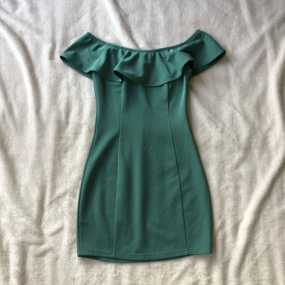 Capulet Eva Off-the-Shoulder Green Mini Dress - Picture 2 of 5